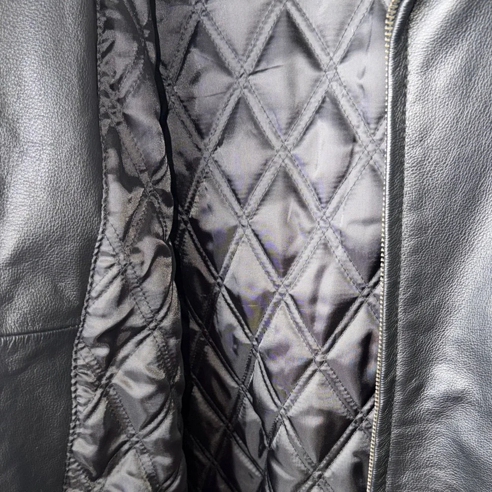GAP Men's Black Leather Jacket - Picture 3 of 8